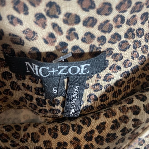 Nic + Zoe leopard animal print skinny ankle pants pull-on Size 6 - Picture 9 of 11